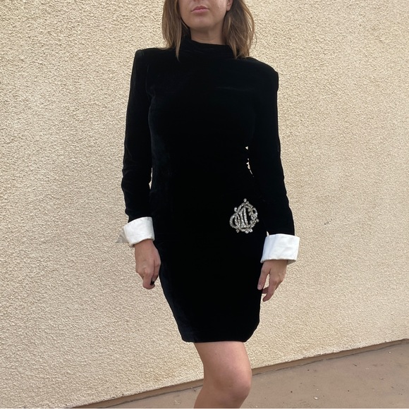 Rare Vintage Christian Dior Velvet Dress - Picture 2 of 14